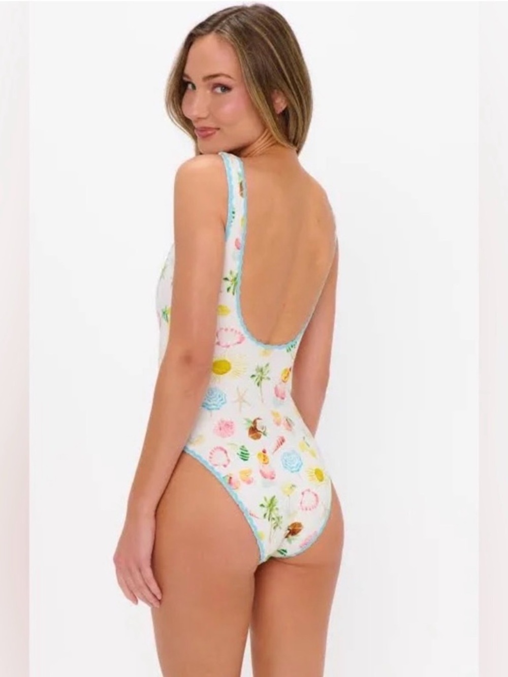 Show Me Your MuMu White Seashell Print One-Piece Swimsuit